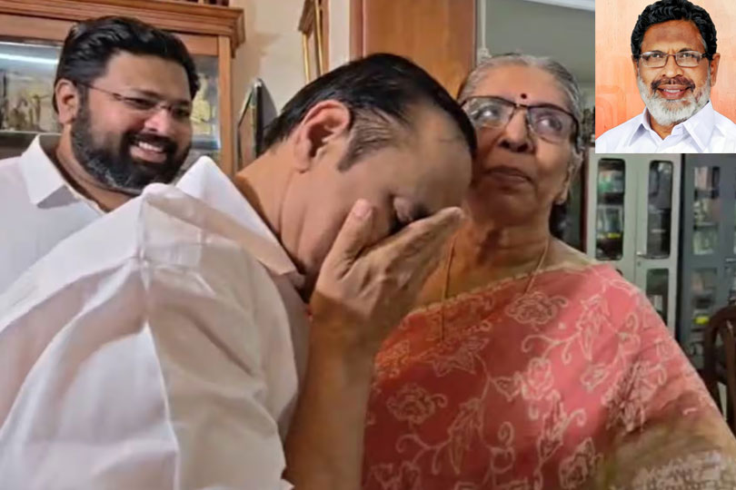 രാഷ്ട്രീയ ഗുരുനാഥന്റെ വീട്ടിൽ വികാരഭരിതനായി വി.ഡി. സതീശൻ; ജി. കാർത്തികേയന്റെ പത്നിയെ കണ്ട് കണ്ണുനിറഞ്ഞ് നിയുക്ത മുഖ്യമന്ത്രി

